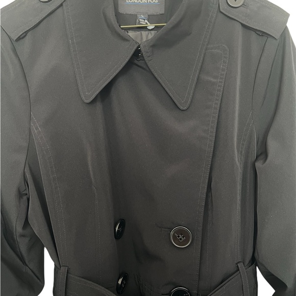 London Fog Women's Black Trench Coat Size L - Picture 3 of 4
